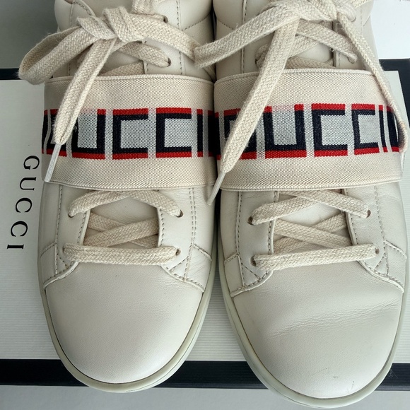 GUCCI ACE SNEAKERS - STRIPE IVORY - US 7 - BOX INCLUDED